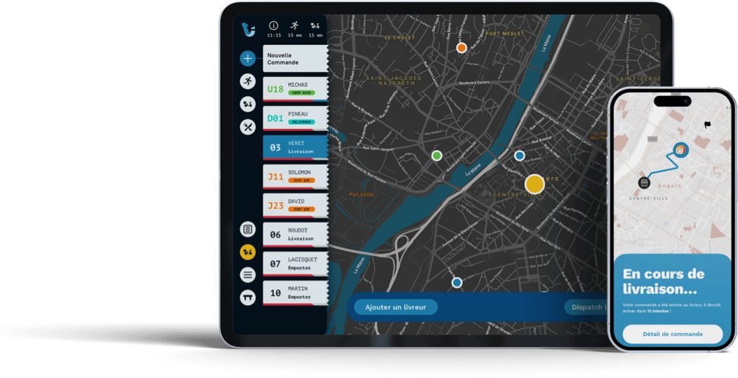 Dispatch livreurs logiciel caisse