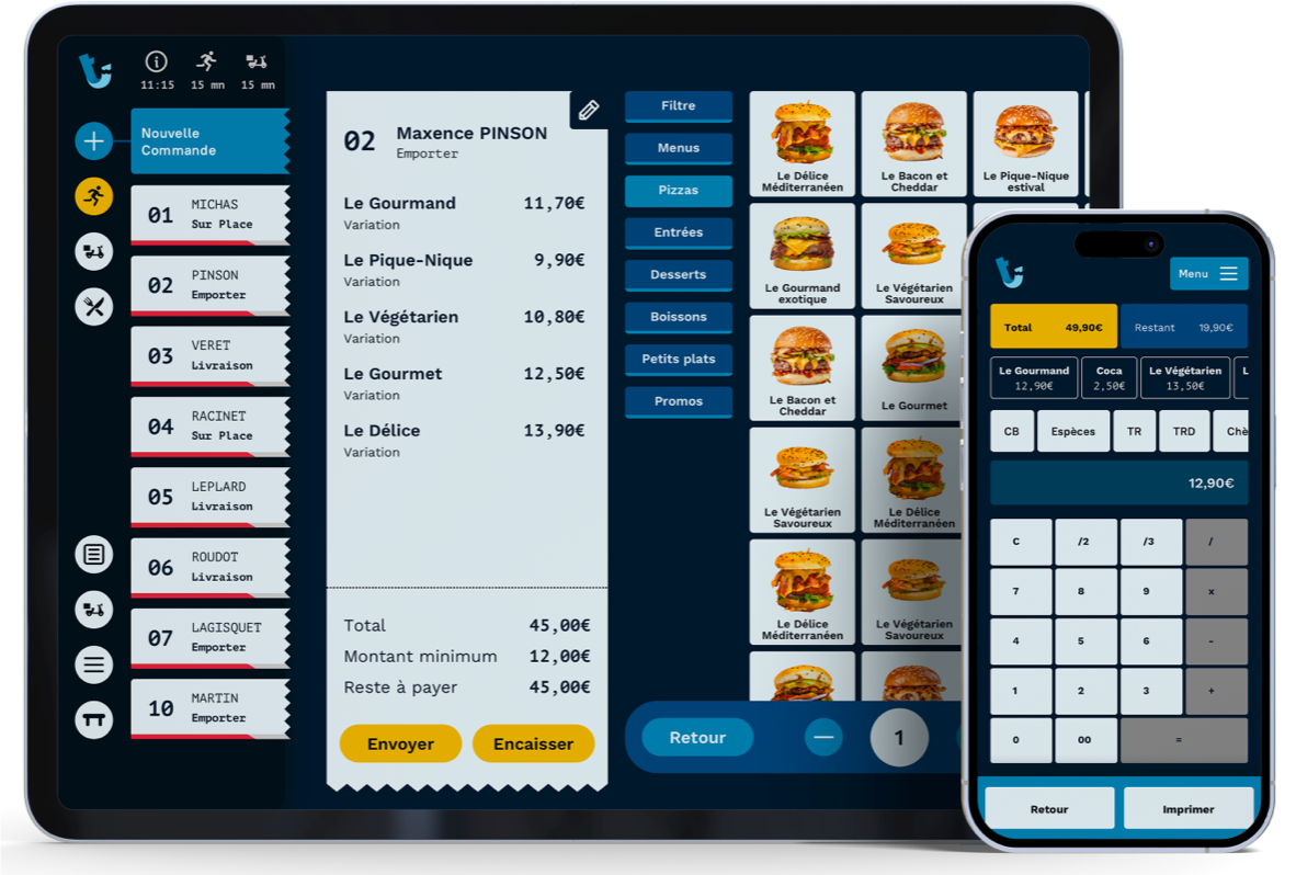 Interface de caisse rapide