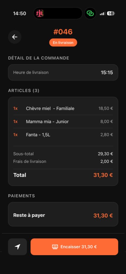 Application livreur Tick'eat