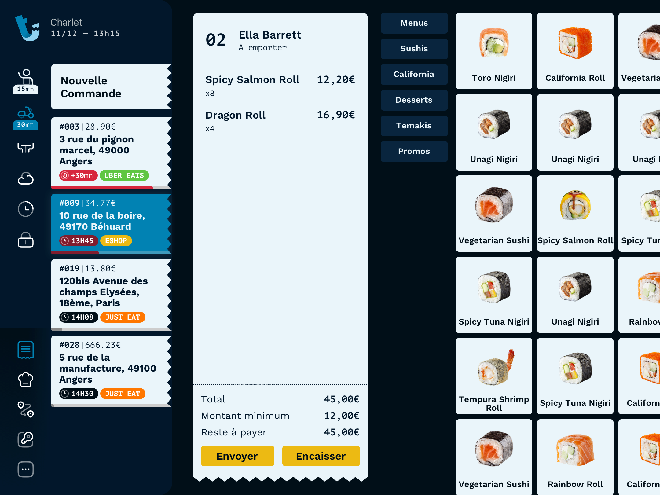 Panier commande QR code