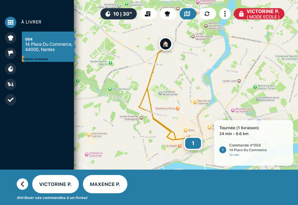 Dispatch livreurs logiciel caisse