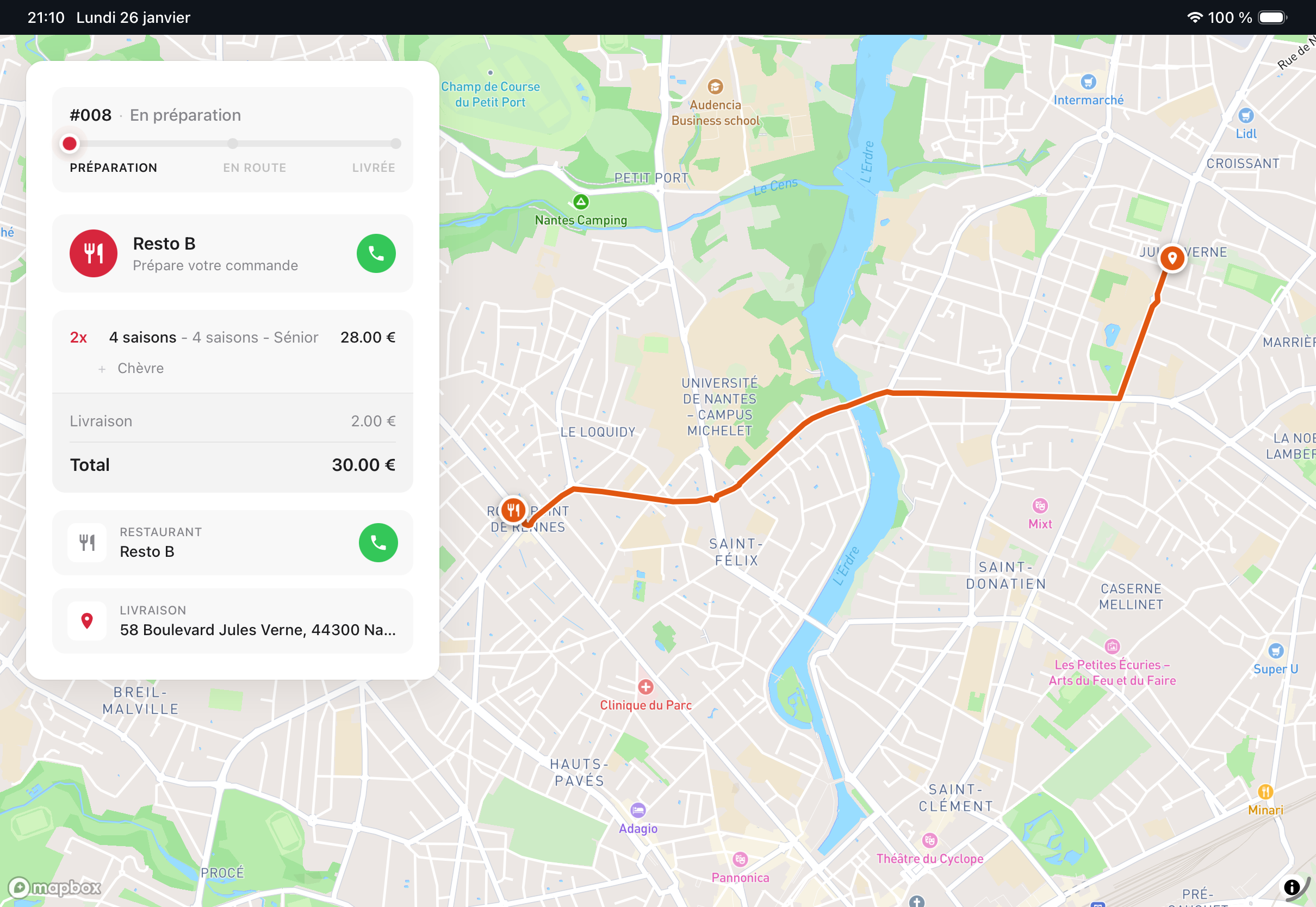 Zones de livraison dispatch