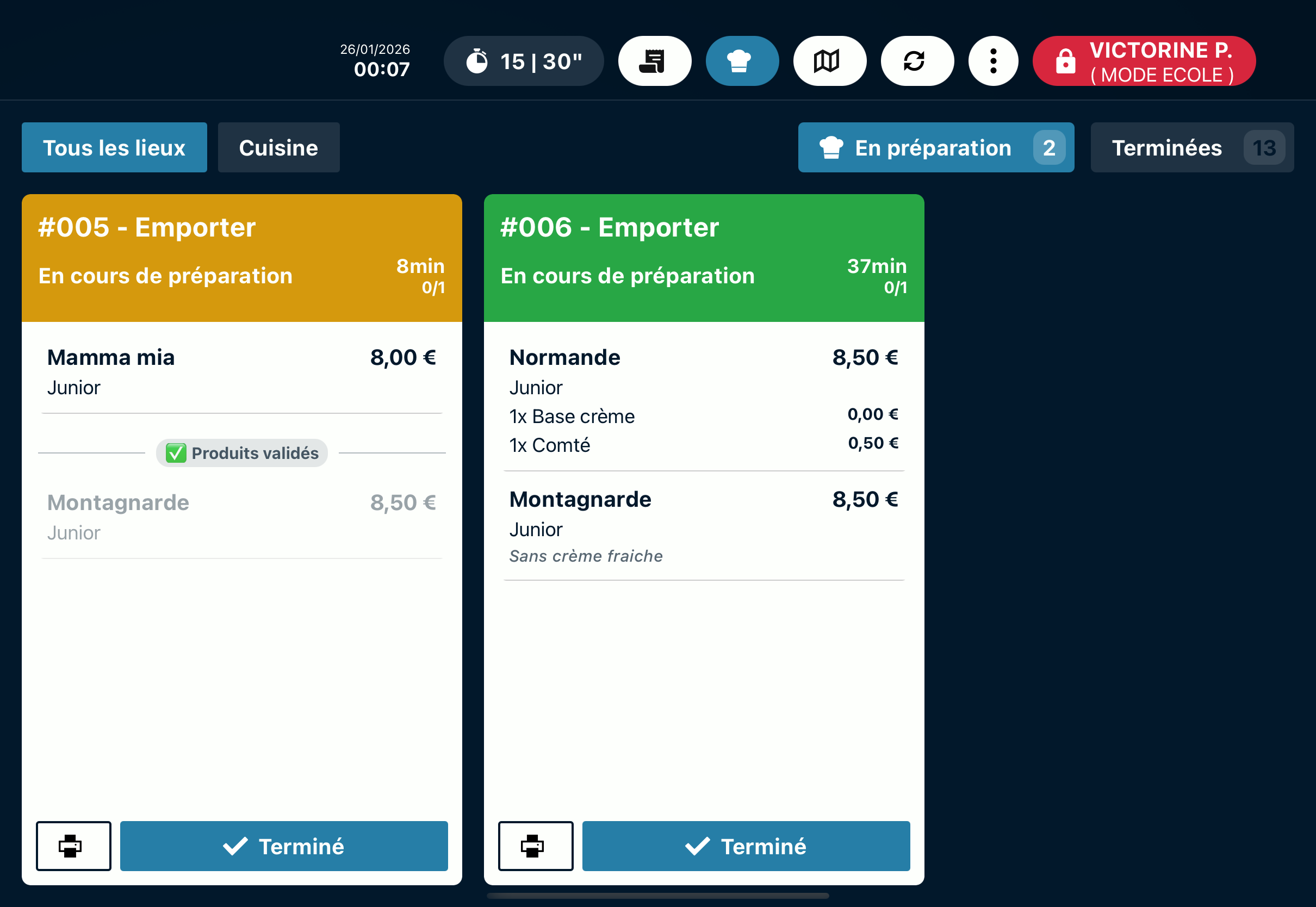Synchronisation caisse et KDS