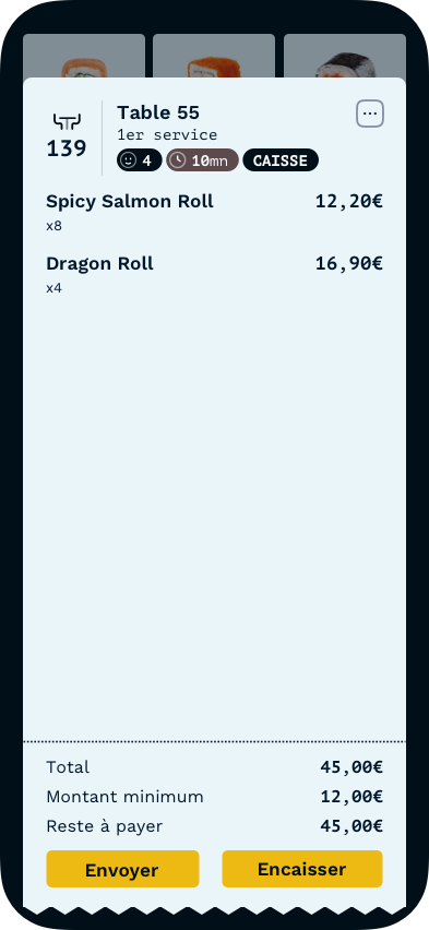 Commande mobile Tick'eat