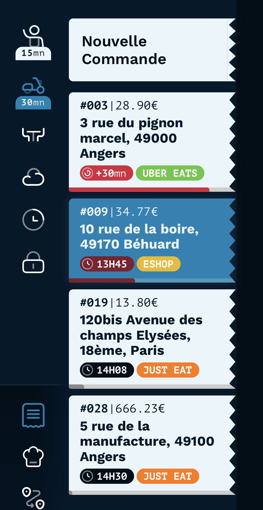 Plateformes de livraison Tick'eat