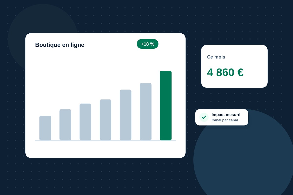 Le chiffre d'affaires de la boutique en ligne suivi séparément des autres canaux
