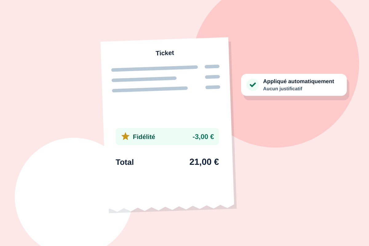 Sur le ticket, l'avantage fidélité est déduit automatiquement au moment du paiement