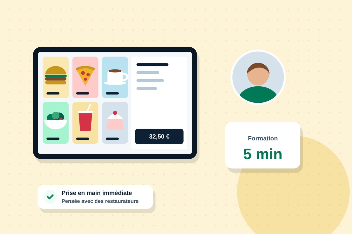 Une interface de caisse simple : un nouvel employé est formé en quelques minutes