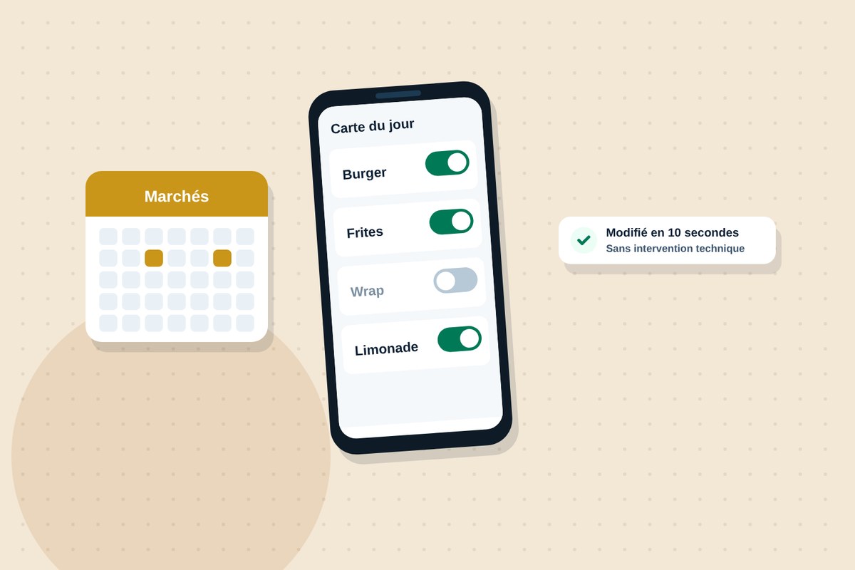 Une carte courte modifiée en quelques gestes selon le marché du jour