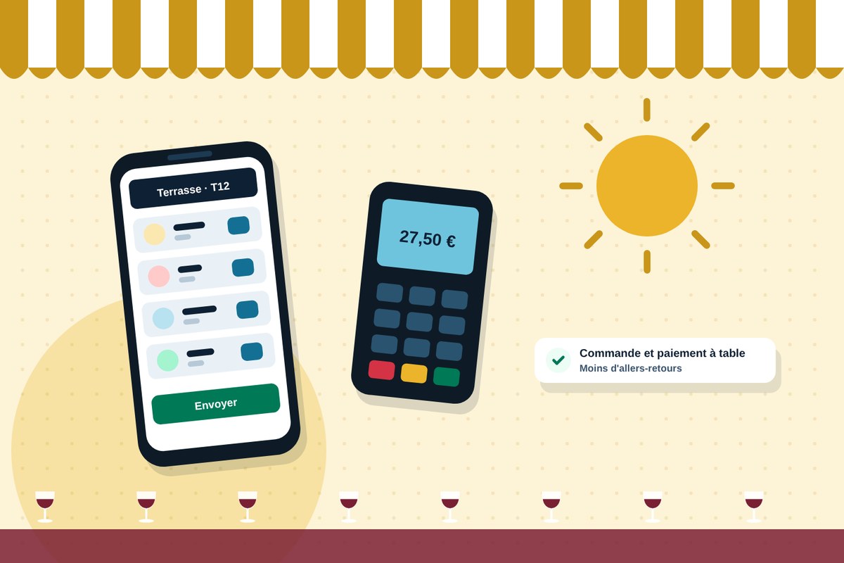 Sur une terrasse bordelaise, commande mobile et paiement à table