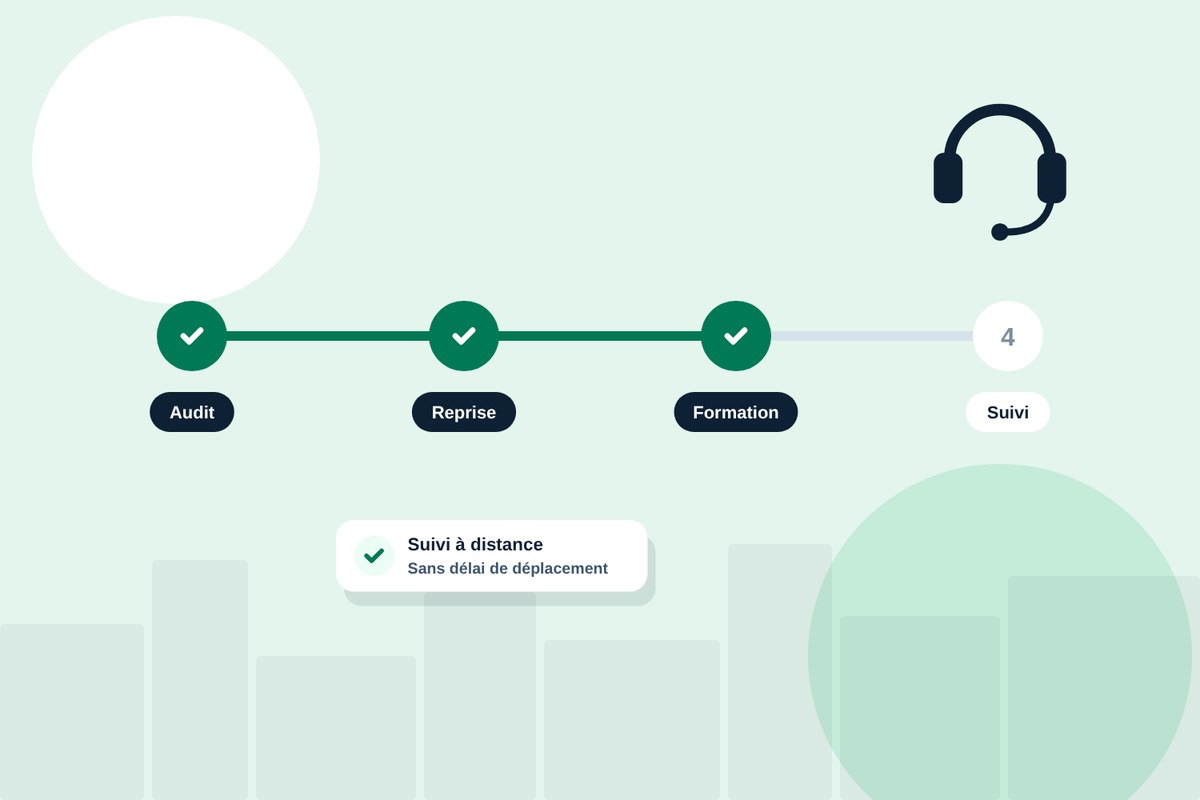 Un accompagnement et un support à distance pour démarrer rapidement, sans présence locale