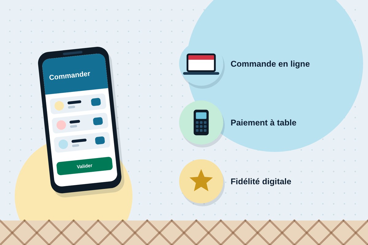 Des étudiants commandent en ligne, paient à table et cumulent leur fidélité sur leur téléphone
